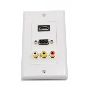 Faceplate Placa Wallplate Hdmi Vga 3 Rca Av Hembra