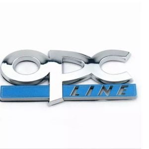 Emblema Logo Opc Line Cromado Adhesivo 3m Tuning Plateado