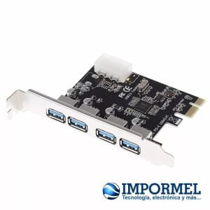 Tarjeta Pci-e Express X1 De 4 Puertos Usb 3.0 Velocidad 5gbp