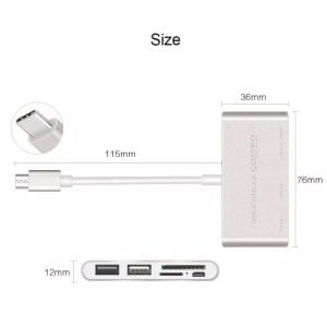 Adaptador Hub Tipo C Usb Para Macbook Adaptador 5 En 1