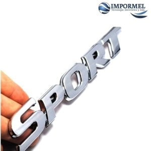 Emblema Logo Sports Cromado Adhesivo 3m Tuning Plateado
