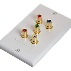 Faceplate Placa Wall Plate 5 Rca Av Audio Hembra
