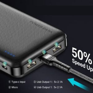 Original Floveme Power Bank 20000 Mah Usb Dual Led Mini