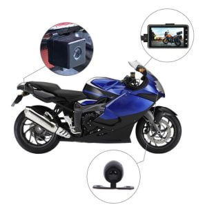 Monitor Con Doble Cámara 2 En 1 Para Moto Pantalla Lcd