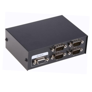 Switch 4 Puertos Serial Rs232 9 Pines Macho Red Audio Video