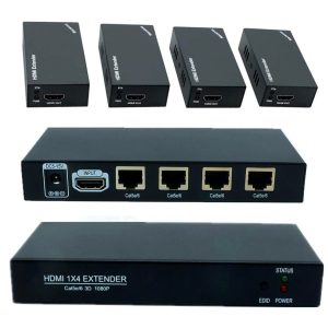 Extensor Cable Hdmi Utp 60 Metros Cat5 6 Multiple 4 Puertos