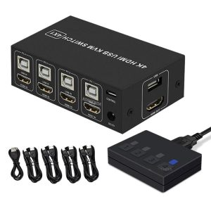 Switch Kvm 4 Puertos Hdmi USB 4K HDCP controlador