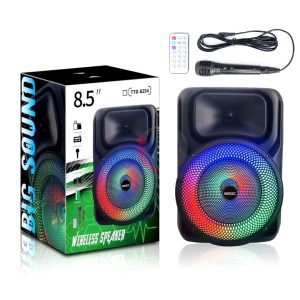 Parlante Amplificado Usb Bluetooth Luces Led Microfono
