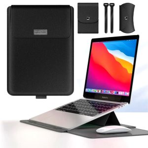 Estuche Case Cuero Laptop Con Soporte iPad Tablet Macbook