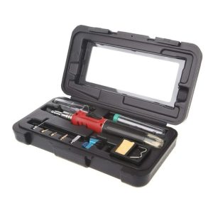 Kit Cautin Soldador de Gas 10 en 1 Multifunción HS-1115K Pistola Pulverizadora Encendedor Butano Equipo de Soldadura
