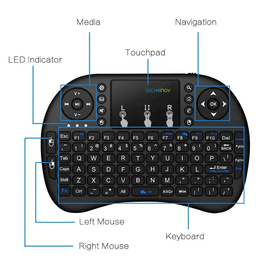 Mini Teclado Wireless Universal | Smart Tv Ps4 Xbox Control