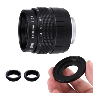 Lente de Camara Fujian 50mm F1.4 APS-C + Anillo Adaptador + 2 Anillos Macro para CANON