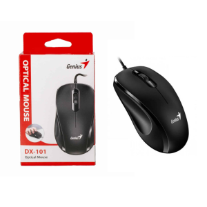 Mouse Oficina Genius Dx 101 Optico Usb Con Cable Pc Color Negro