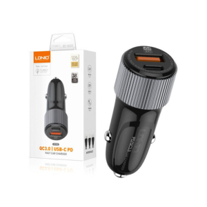 Cargador de Auto LDNIO C510Q 38W Carga Rápida Dual USB 3.0 y Tipo C