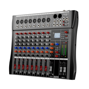 Consola Mezclador de Audio Profesional DJ Bluetooth 8 canales DSP 16 efectos XLR micrófono / línea AUX efectos