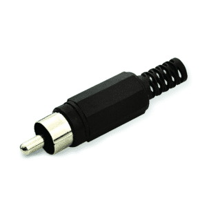 Plug RCA Macho para Soldar Plástico Negro