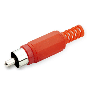Plug RCA Macho para Soldar Plástico Rojo