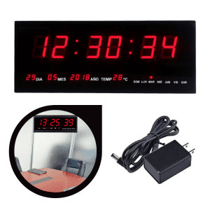 Reloj de Pared Digital Led 47,5 x 3 x 18,5 cm Números Grandes Fáciles de Leer